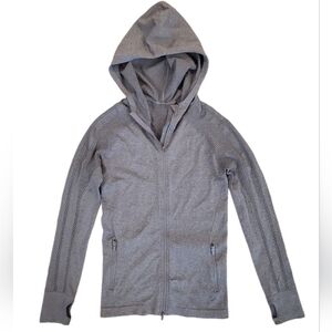 Women's Seamless Gray Zip Up Compression Running Workout Jacket Small‎